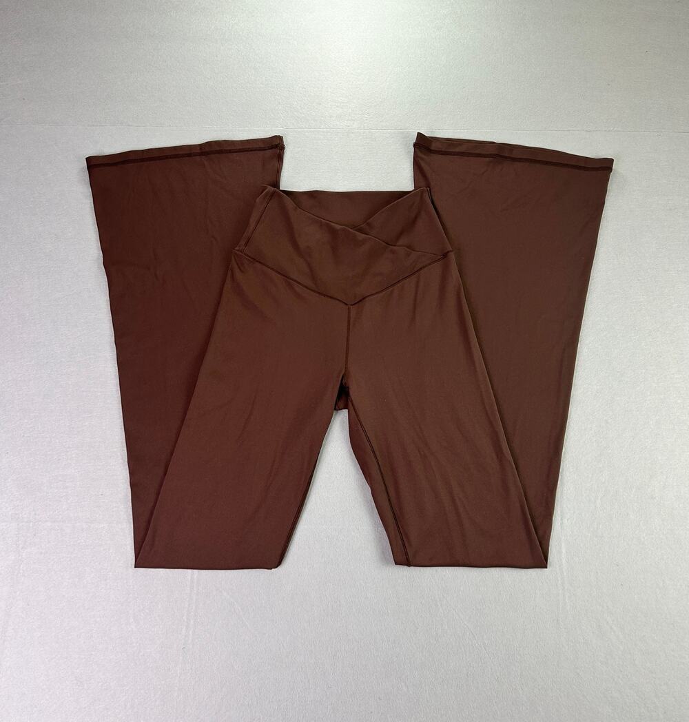 OFFLINE Aerie Real Me Flare Leggings Women's M Long Brown V Shape Waist
